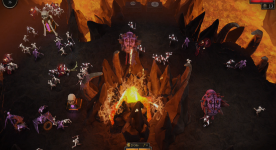 En typisk dag i Gauntlet: eld, lava, monsterfabriker och mängder av fiender.