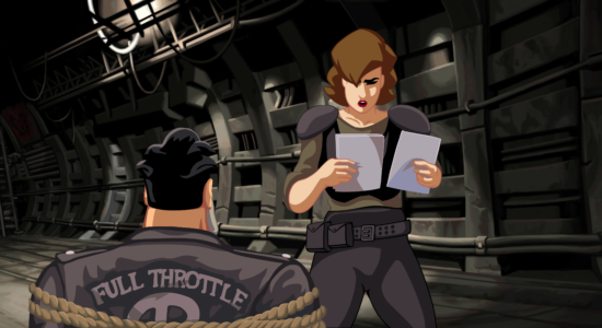 Bild från Full Throttle Remastered föreställande Ben och Maureen